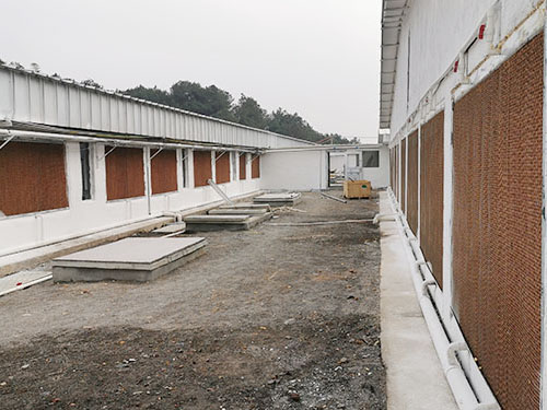 　　养殖厂增湿降温解决方案  　　关键词：车间降温方案，车间增湿降温，养殖厂降温  　　①安装负压风机，对温室进行通风降温处理。  　　②安装水帘风机系统，对温室进行通风降温处理。  　　安装水帘通风降温设备效果，能帮助降低温室大棚中的温度，还能提高温室中湿度，很好的满足所种植蔬菜、花卉、瓜果的需求，另外负压风机强大的通风换气能力能大大的提高室内的含氧量，水帘和风机配套使用。而能全面做到降温、保湿、增湿的只有水帘风机降温设备。根据温室的特性，设计出专业的水帘风机降温系统，室内温度控制在25-30摄氏度之间，湿度控制在50%-90%，同时能增加室内氧气，帮助花果蔬菜的生长。  　　不管是环保空调还是负压风机系统，都拥有强大的换气能力，能迅速将养殖场内的污浊空气排出室内，同时能植入新鲜空气。
